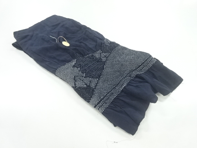 正絹　絞り寺院風景模様男物兵児帯